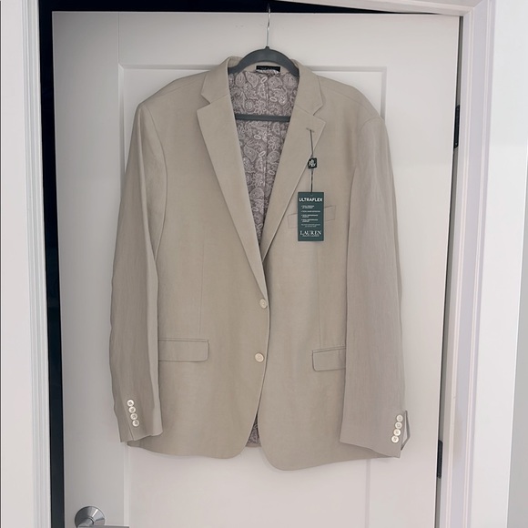 Beige Men's Linen Blazer - Picture 1 of 7
